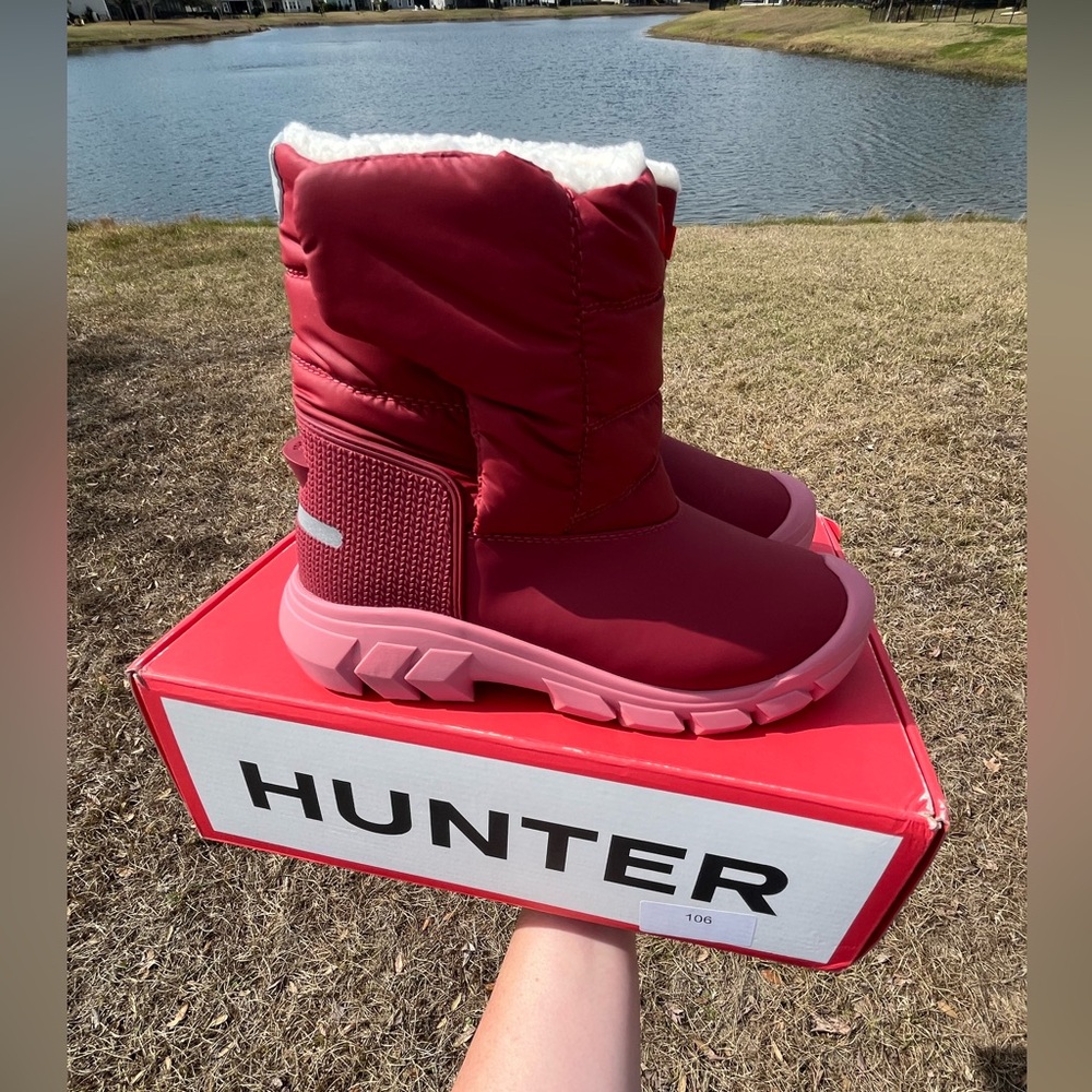 NWT Hunter BK Snow Boot In Purring Pink Size Girl 5 - Picture 8 of 14